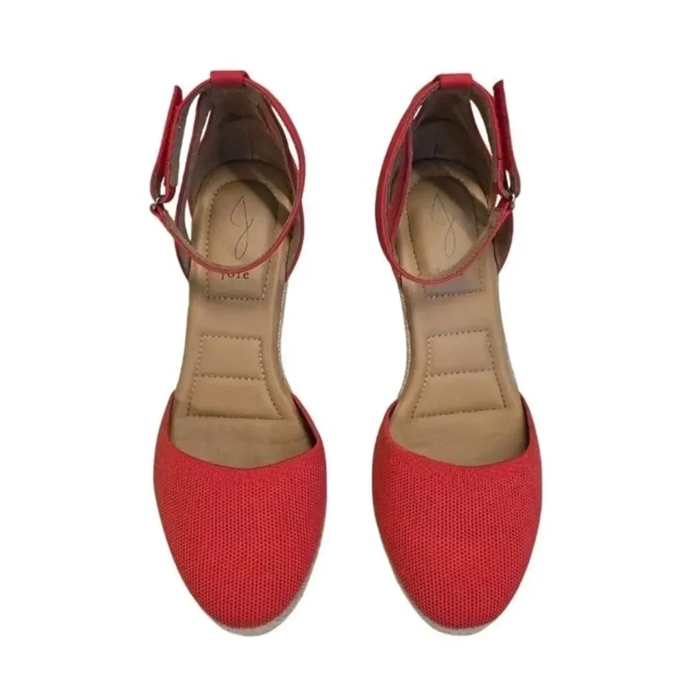 Joie Sloan Coral Espadrille Wedge Sandals Women's Size 9 Ankle Strap Jute Summer
